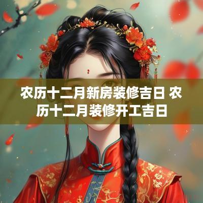 农历十二月新房装修吉日 农历十二月装修开工吉日