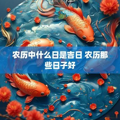 农历中什么日是吉日 农历那些日子好