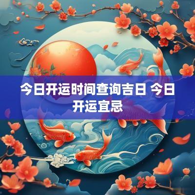 今日开运时间查询吉日 今日开运宜忌