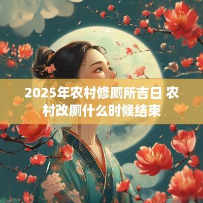 2025年农村修厕所吉日 农村改厕什么时候结束