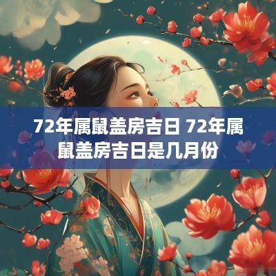 72年属鼠盖房吉日 72年属鼠盖房吉日是几月份