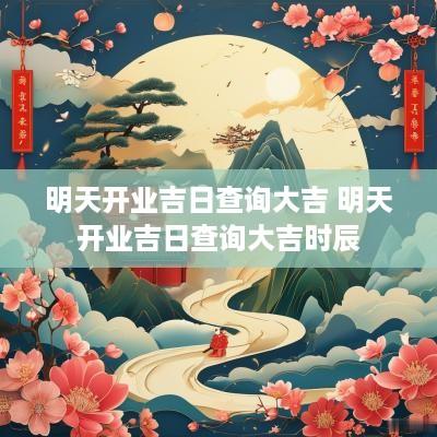 明天开业吉日查询大吉 明天开业吉日查询大吉时辰