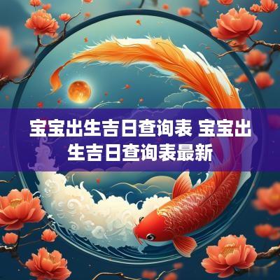 宝宝出生吉日查询表 宝宝出生吉日查询表最新
