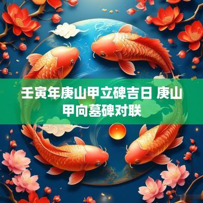 壬寅年庚山甲立碑吉日 庚山甲向墓碑对联