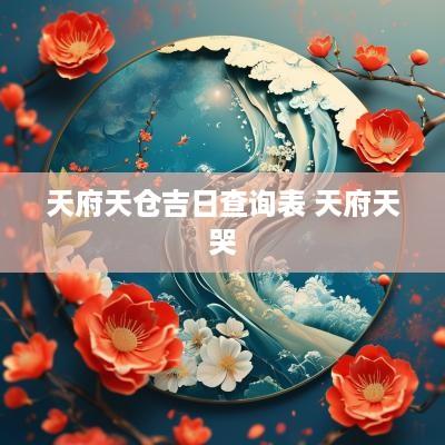 天府天仓吉日查询表 天府天哭