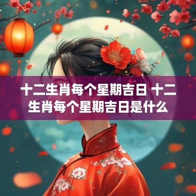 十二生肖每个星期吉日 十二生肖每个星期吉日是什么