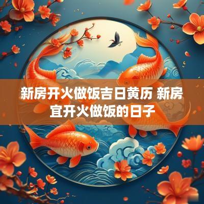新房开火做饭吉日黄历 新房宜开火做饭的日子