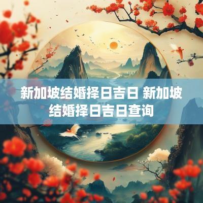 新加坡结婚择日吉日 新加坡结婚择日吉日查询