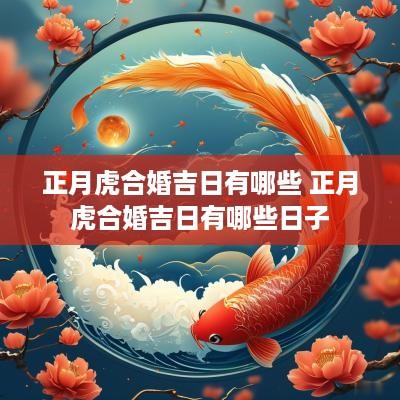 正月虎合婚吉日有哪些 正月虎合婚吉日有哪些日子