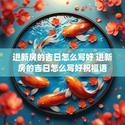进新房的吉日怎么写好 进新房的吉日怎么写好祝福语