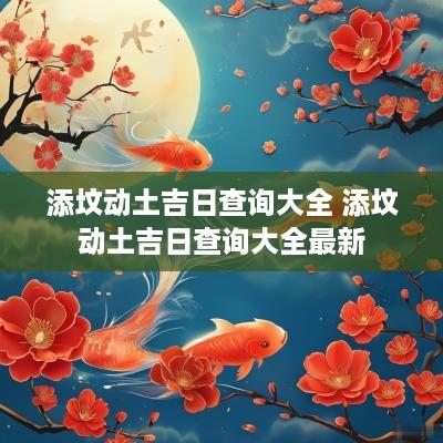 添坟动土吉日查询大全 添坟动土吉日查询大全最新