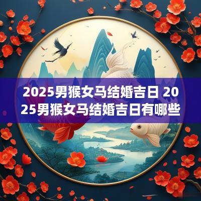 2025男猴女马结婚吉日 2025男猴女马结婚吉日有哪些
