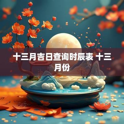 十三月吉日查询时辰表 十三月份