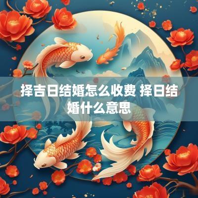 择吉日结婚怎么收费 择日结婚什么意思