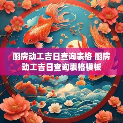 厨房动工吉日查询表格 厨房动工吉日查询表格模板