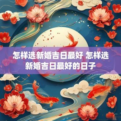 怎样选新婚吉日最好 怎样选新婚吉日最好的日子