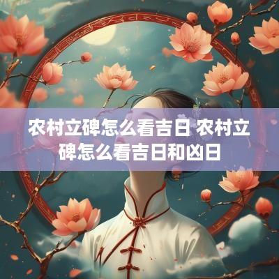 农村立碑怎么看吉日 农村立碑怎么看吉日和凶日