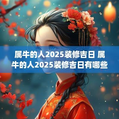 属牛的人2025装修吉日 属牛的人2025装修吉日有哪些