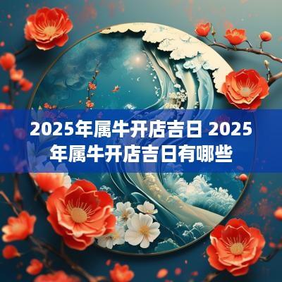2025年属牛开店吉日 2025年属牛开店吉日有哪些