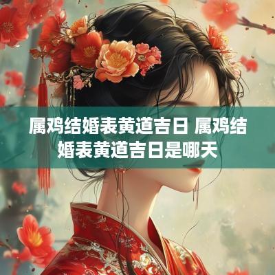 属鸡结婚表黄道吉日 属鸡结婚表黄道吉日是哪天