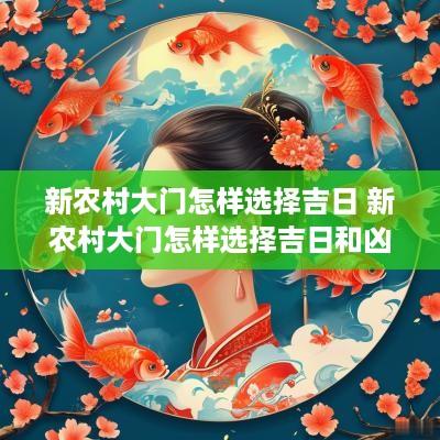 新农村大门怎样选择吉日 新农村大门怎样选择吉日和凶日