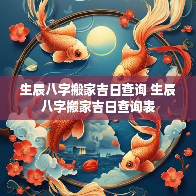 生辰八字搬家吉日查询 生辰八字搬家吉日查询表