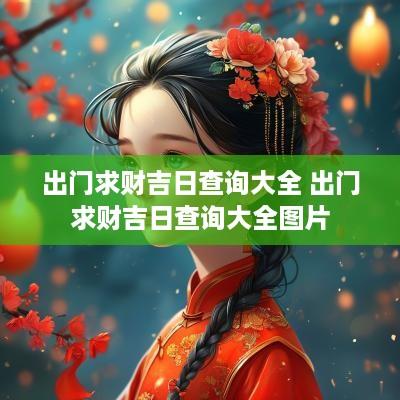 出门求财吉日查询大全 出门求财吉日查询大全图片