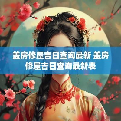 盖房修屋吉日查询最新 盖房修屋吉日查询最新表
