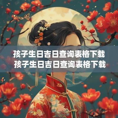 孩子生日吉日查询表格下载 孩子生日吉日查询表格下载