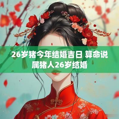 26岁猪今年结婚吉日 算命说属猪人26岁结婚