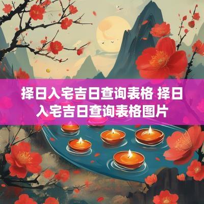 择日入宅吉日查询表格 择日入宅吉日查询表格图片