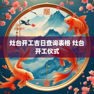 灶台开工吉日查询表格 灶台开工仪式