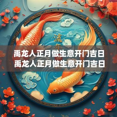 禹龙人正月做生意开门吉日 禹龙人正月做生意开门吉日是哪天
