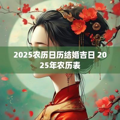 2025农历日历结婚吉日 2025年农历表