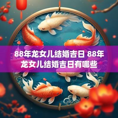 88年龙女儿结婚吉日 88年龙女儿结婚吉日有哪些