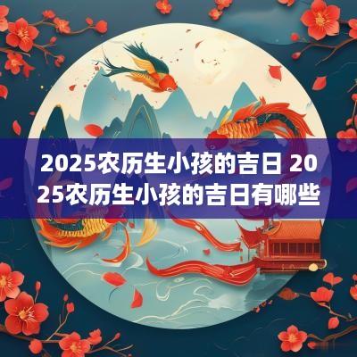 2025农历生小孩的吉日 2025农历生小孩的吉日有哪些
