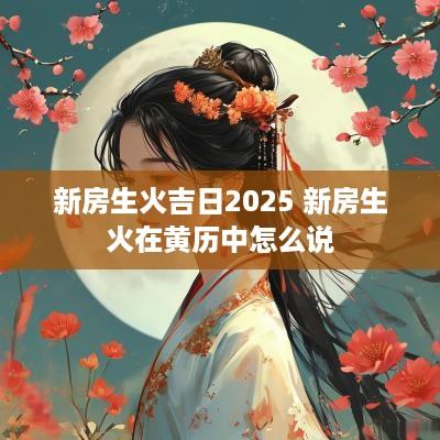 新房生火吉日2025 新房生火在黄历中怎么说