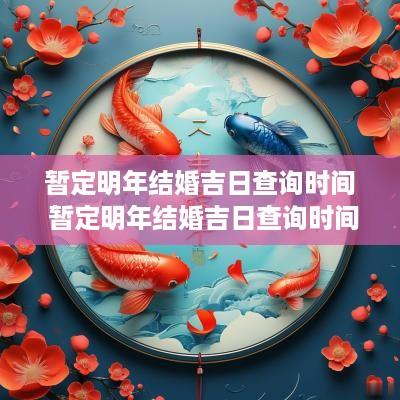 暂定明年结婚吉日查询时间 暂定明年结婚吉日查询时间是几点