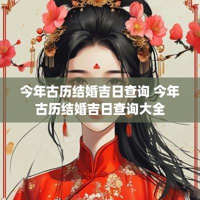 今年古历结婚吉日查询 今年古历结婚吉日查询大全