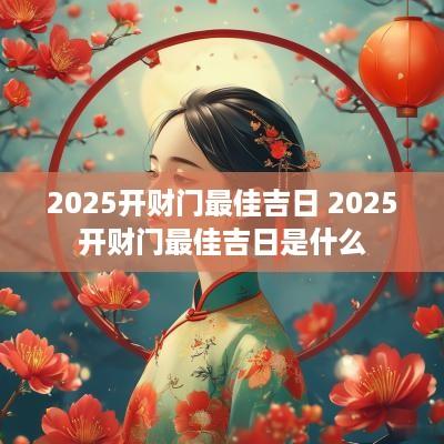 2025开财门最佳吉日 2025开财门最佳吉日是什么