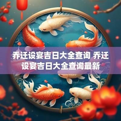 乔迁设宴吉日大全查询 乔迁设宴吉日大全查询最新
