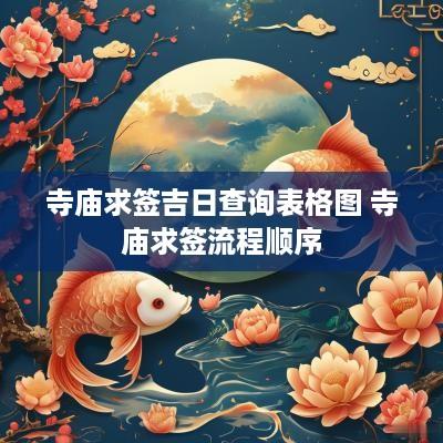 寺庙求签吉日查询表格图 寺庙求签流程顺序