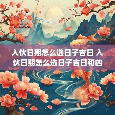 入伙日期怎么选日子吉日 入伙日期怎么选日子吉日和凶日