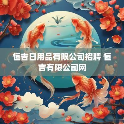 恒吉日用品有限公司招聘 恒吉有限公司网