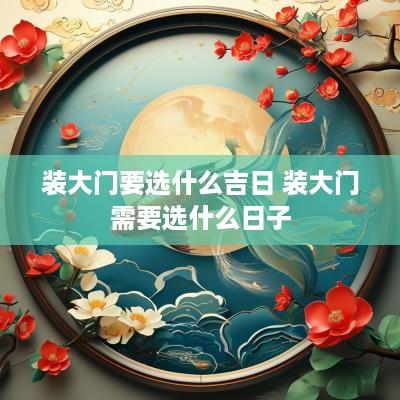 装大门要选什么吉日 装大门需要选什么日子