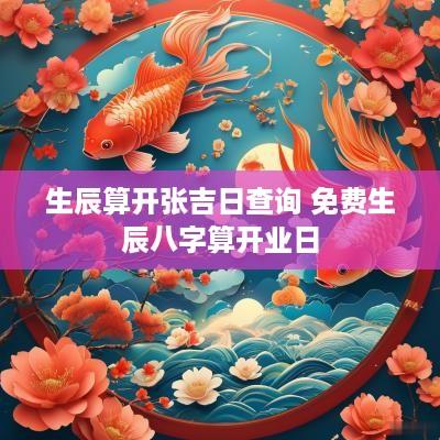 生辰算开张吉日查询 免费生辰八字算开业日
