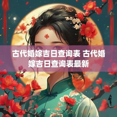 古代婚嫁吉日查询表 古代婚嫁吉日查询表最新