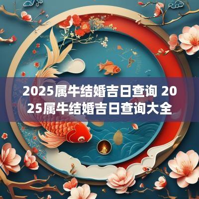 2025属牛结婚吉日查询 2025属牛结婚吉日查询大全