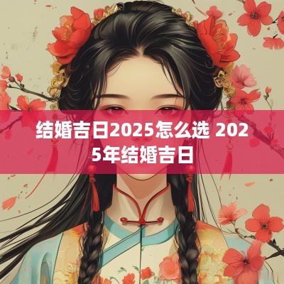 结婚吉日2025怎么选 2025年结婚吉日