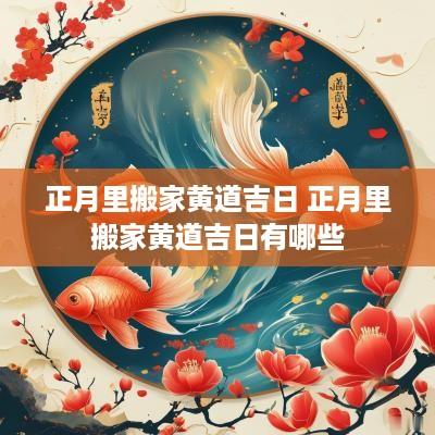 正月里搬家黄道吉日 正月里搬家黄道吉日有哪些